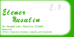 elemer musulin business card